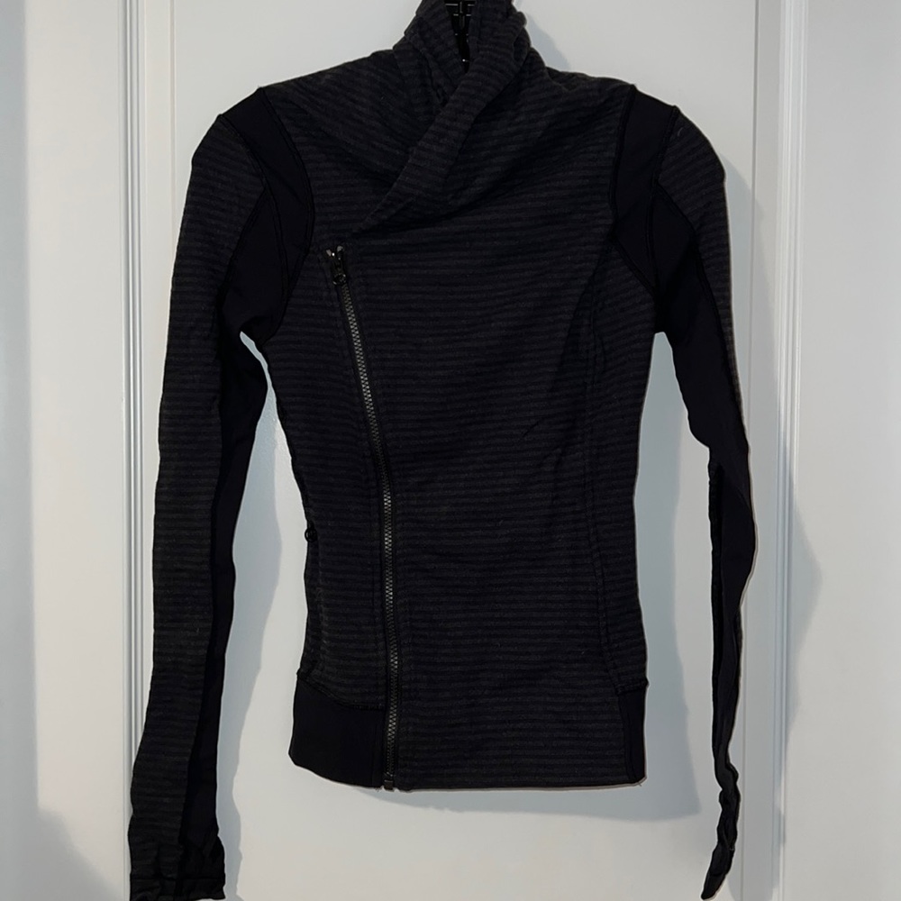 Grey & Black Lululemon Turtleneck Double ZipUp